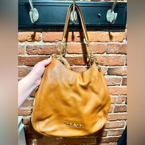 Gently Used Michael Kors Three-Section Tan Slouchy Shoulder Bag